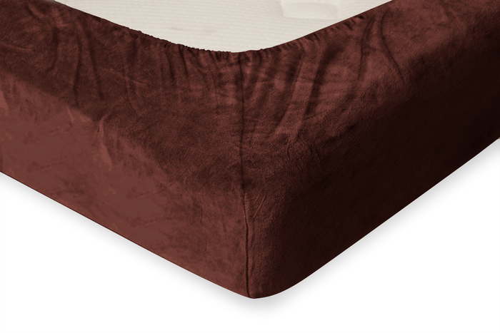 Eleganzzz Hoeslaken Flanel Fleece 35cm Hoekhoogte - rose brown