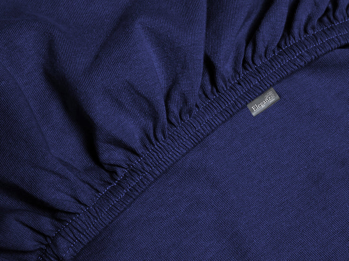 Eleganzzz Topper Hoeslaken Jersey Katoen Stretch - donker blauw