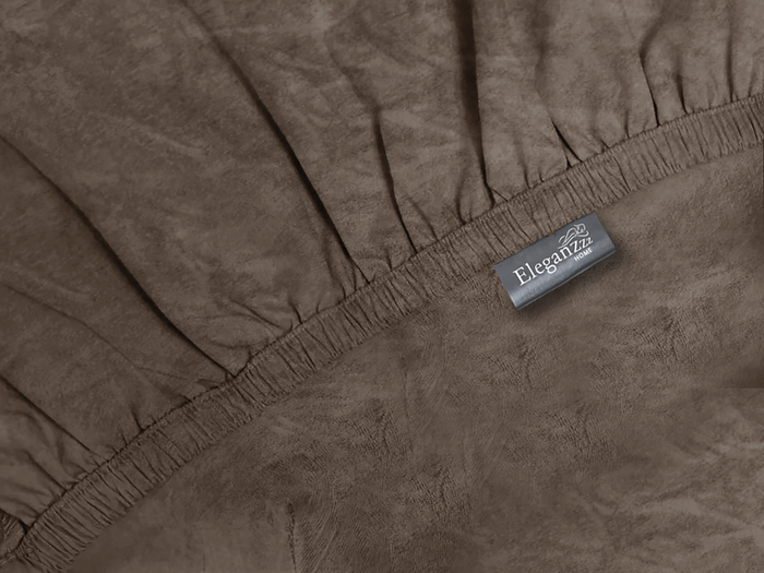 Eleganzzz Hoeslaken Flanel Fleece 35cm Hoekhoogte - taupe grey