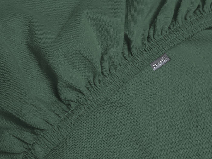 Eleganzzz Hoeslaken Jersey Katoen Stretch 35cm Hoge Hoek - dark green