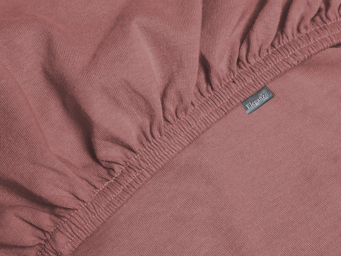 Eleganzzz Hoeslaken Jersey Katoen Stretch 35cm Hoge Hoek - rose