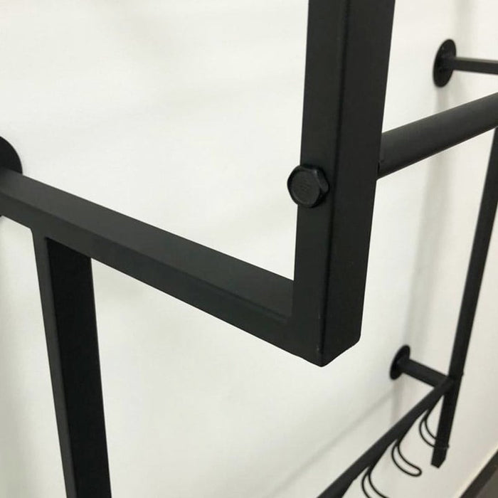 Ylumen Kapstok met 8 haken 70 cm breed - 90 cm hoog Zwart