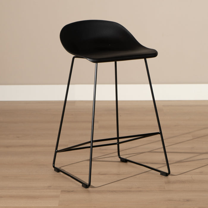 Livin24 Scandinavische Barkruk Ellen zwart 66cm - Barkrukken set van 2