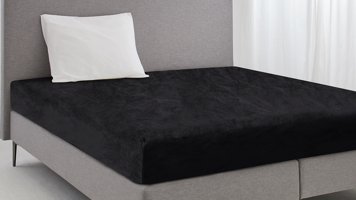 Eleganzzz Hoeslaken Flanel Fleece 35cm Hoekhoogte - black