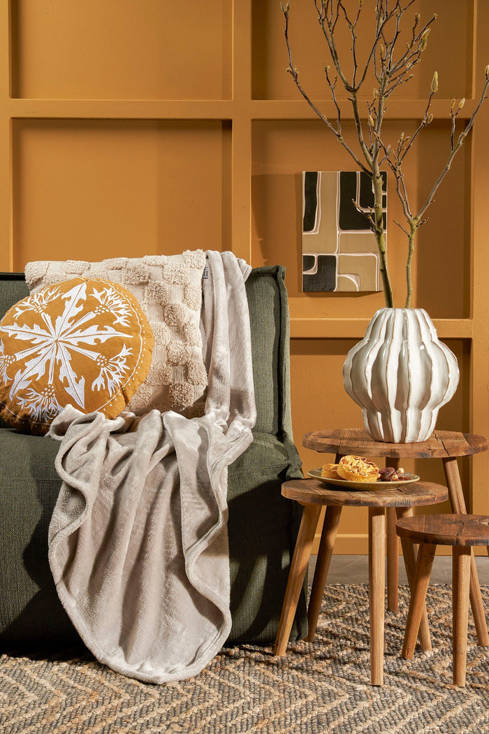 Mica Decorations Famke Fleece Plaid - 180 x 130 cm - Beige