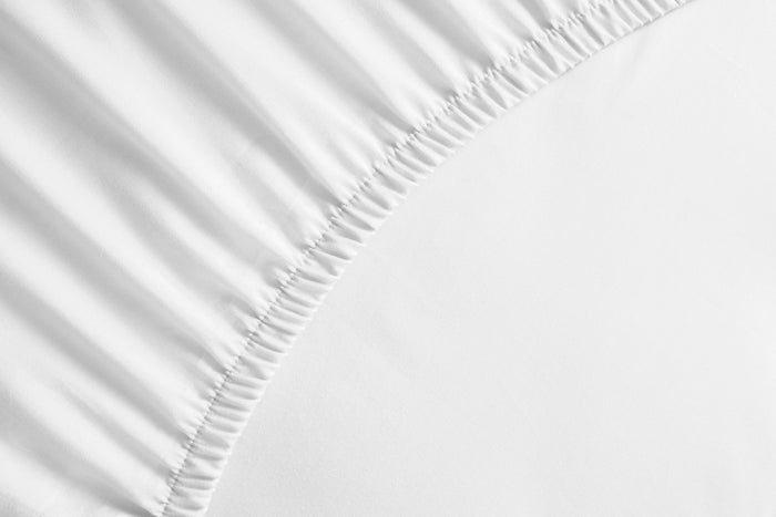 Yellow Topper Hoeslaken Katoen Perkal optic white