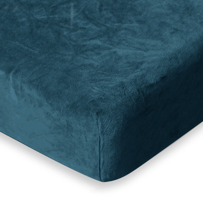 Eleganzzz Hoeslaken Flanel Fleece 35cm Hoekhoogte - steel blue