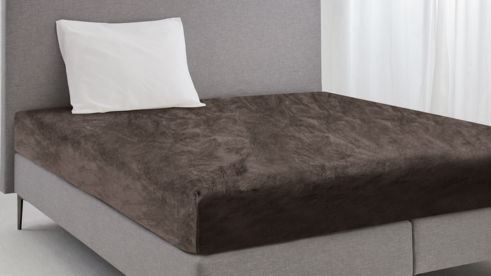 Eleganzzz Hoeslaken Flanel Fleece 35cm Hoekhoogte - brown