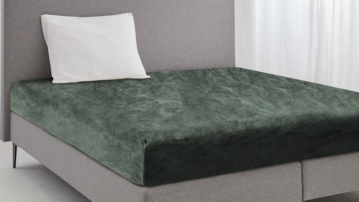 Eleganzzz Hoeslaken Flanel Fleece 35cm Hoekhoogte - green