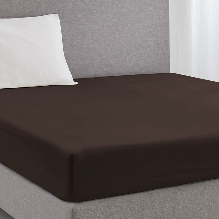 Eleganzzz Hoeslaken Katoen Perkal 35cm Hoekhoogte - bruin