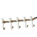 J-line - Kapstok 5 Haken Paulownia Hout|metaal Naturel|wit - 68x8x20cm