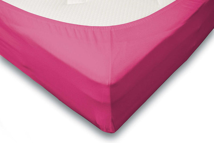Eleganzzz Hoeslaken Jersey Katoen Stretch 35cm Hoge Hoek - fuchsia