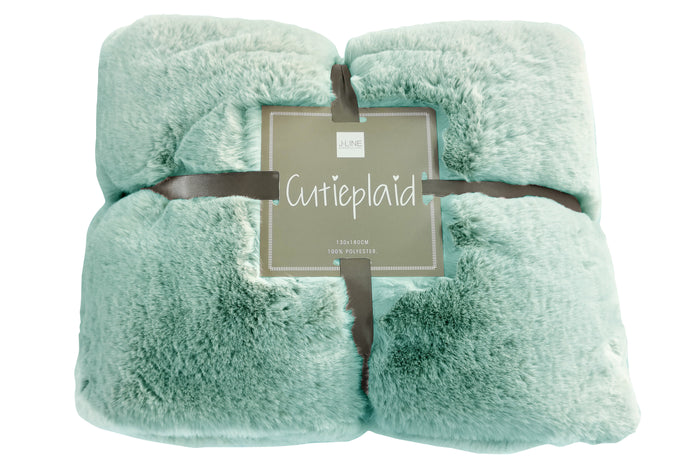 J-line - Plaid Cutie Polyester Munt - 180x130x3cm