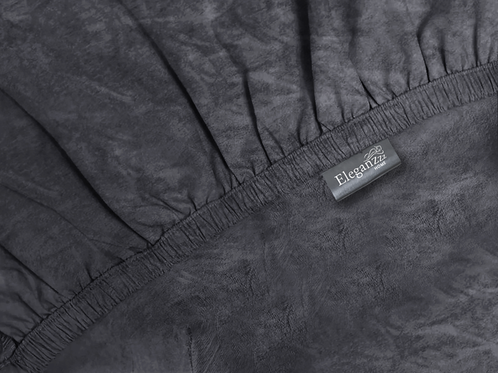 Eleganzzz Hoeslaken Flanel Fleece 35cm Hoekhoogte - dark grey