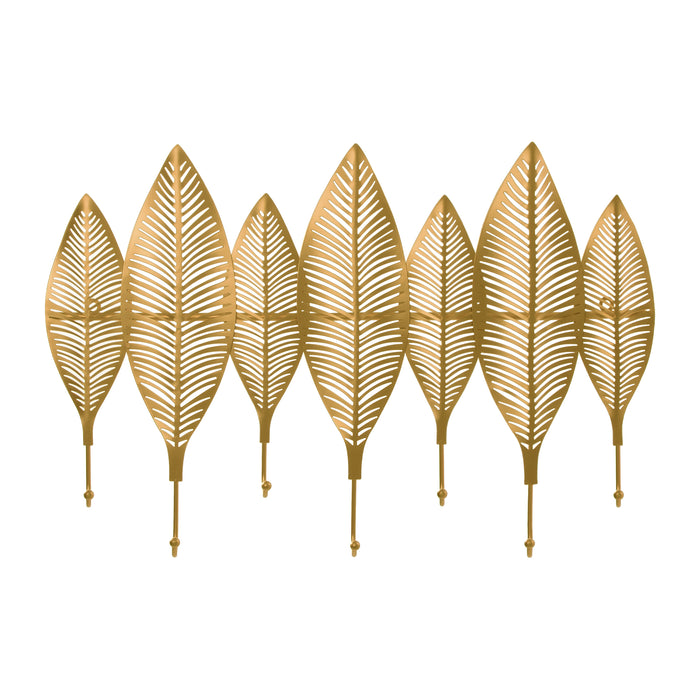 QUVIO Kapstok 7 veren en 7 haken - Metaal - Goud