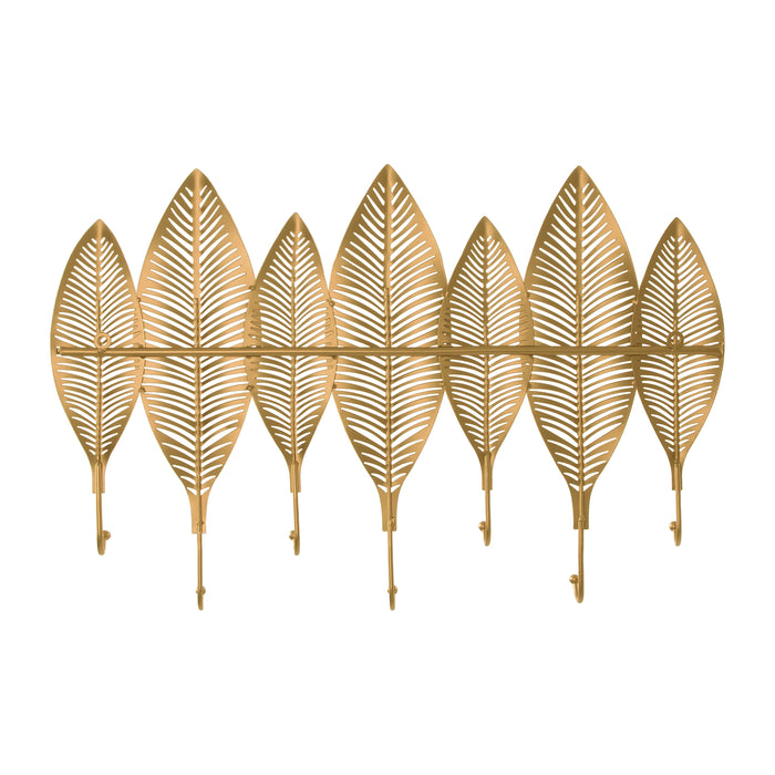 QUVIO Kapstok 7 veren en 7 haken - Metaal - Goud