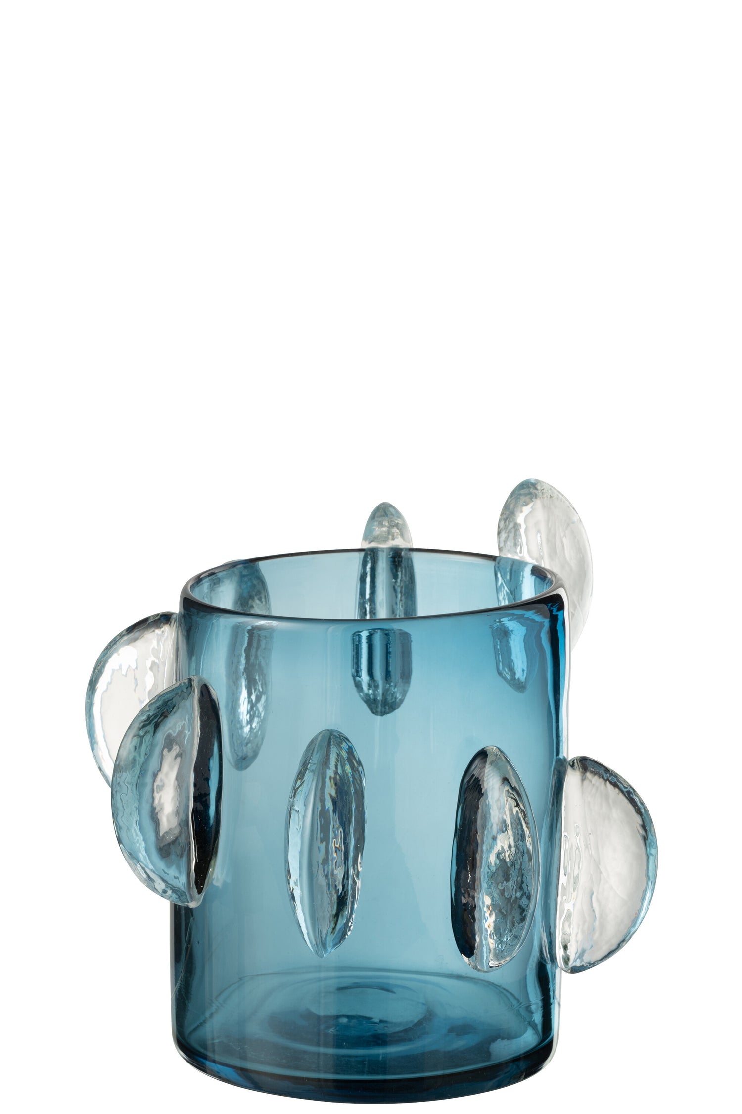 J-Line vaas Steggy Laag - glas - blauw - large - Ø 25 cm