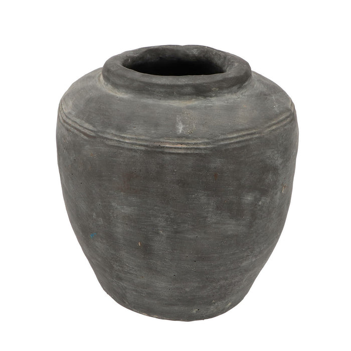 DK Design vaas kruik model streep - klei grijs - D24 x H26 cm