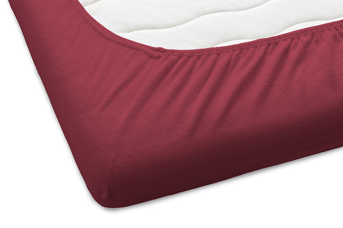 Dutch Dreams Hoeslaken Flanel Stretch - 25cm Hoek - 2x - bordeaux