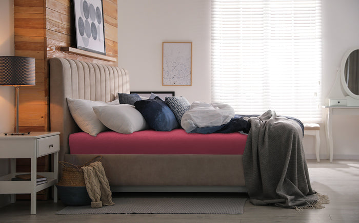 Dutch Dreams Hoeslaken Flanel Stretch - 25cm Hoek - 2x - bordeaux