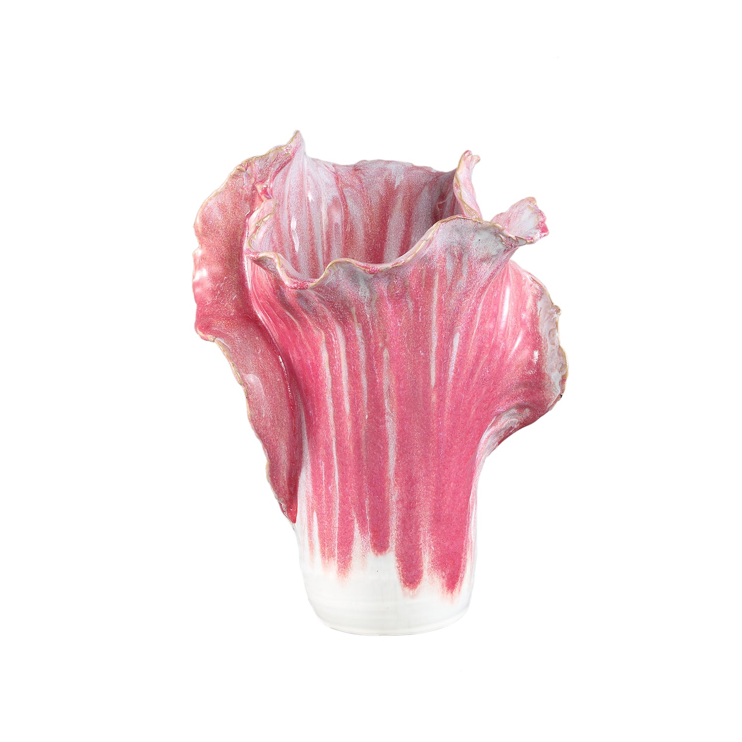 PTMD Swing Pink Ceramic Pot Cabbage Shape M