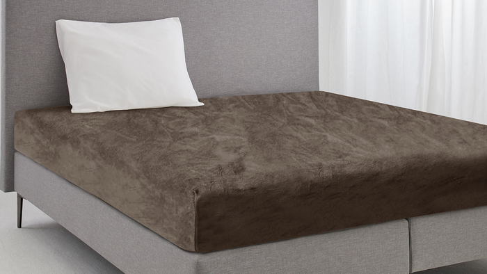 Eleganzzz Hoeslaken Flanel Fleece 35cm Hoekhoogte - taupe grey