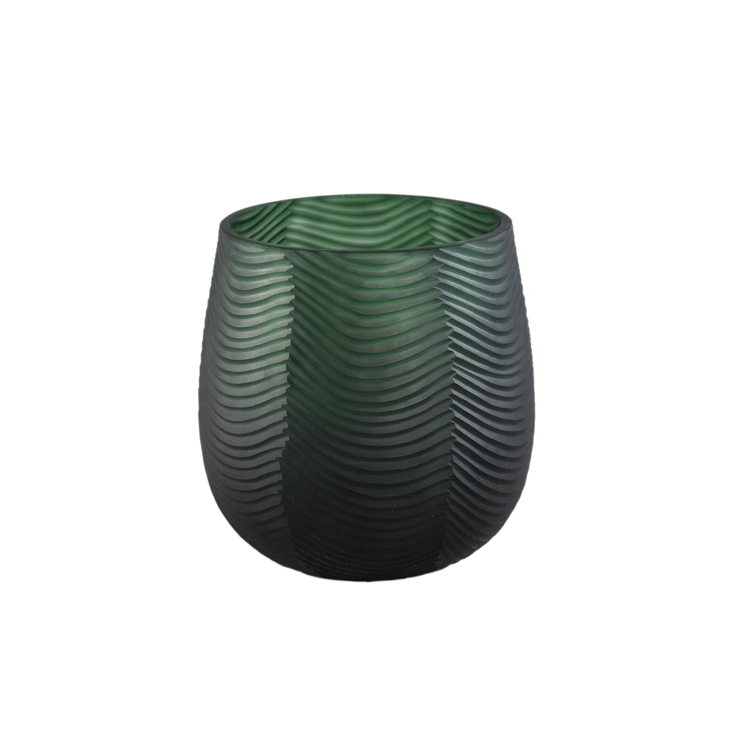 PTMD Elichi Green Glass Vase Bombey Round