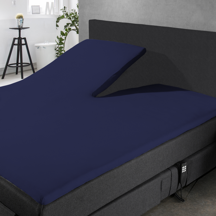 Eleganzzz Splittopper Hoeslaken Perkal Katoen - donker blauw