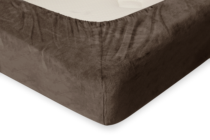 Eleganzzz Hoeslaken Flanel Fleece 35cm Hoekhoogte - taupe grey