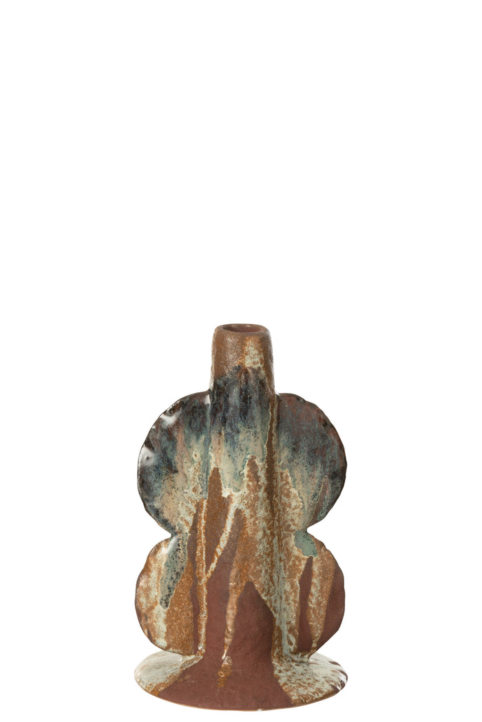 J-Line vaas Naga Smal - keramiek - roest|bruin - 20 cm hoog
