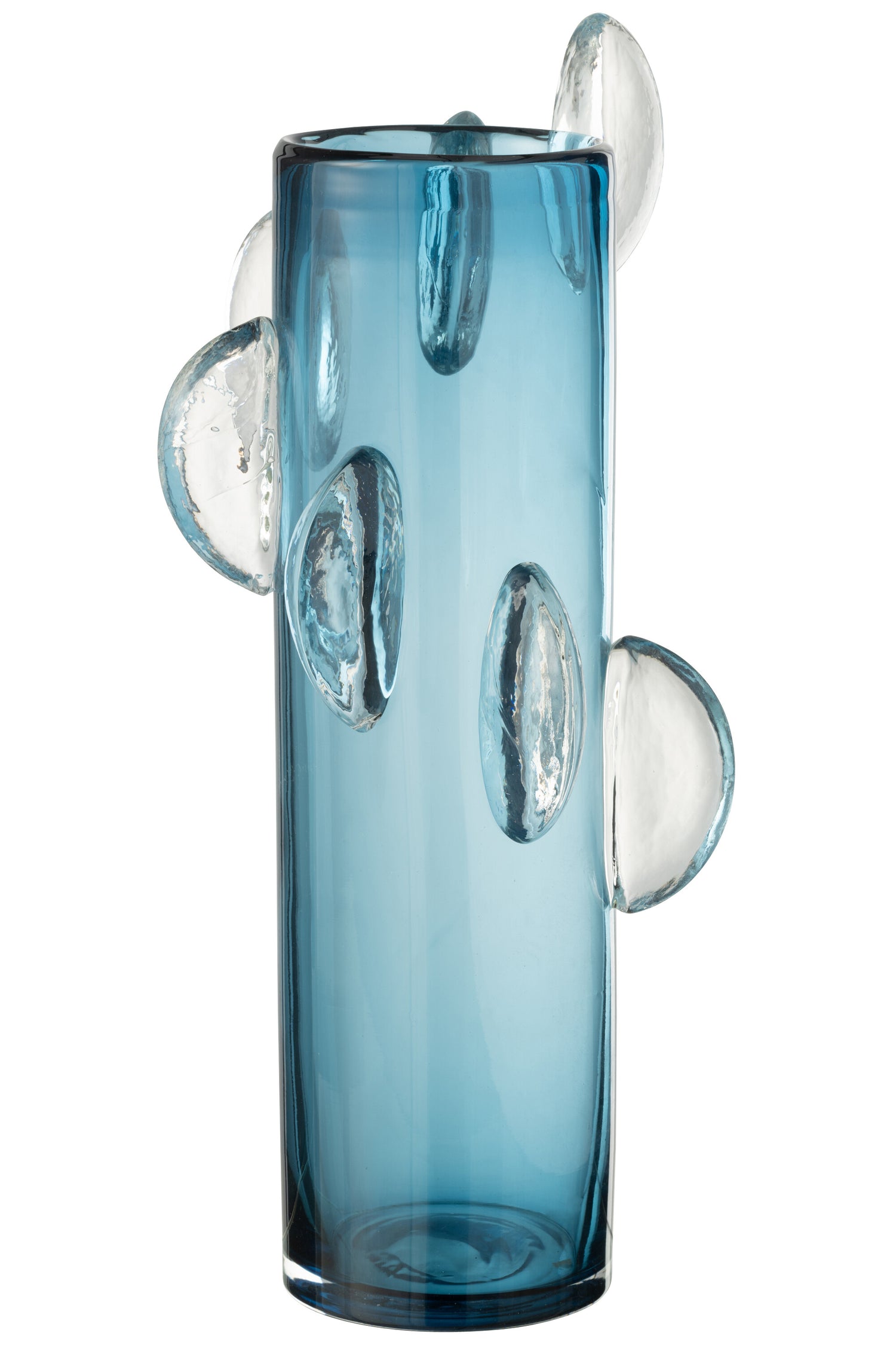 J-Line vaas Steggy - glas - blauw - large - 46 cm hoog