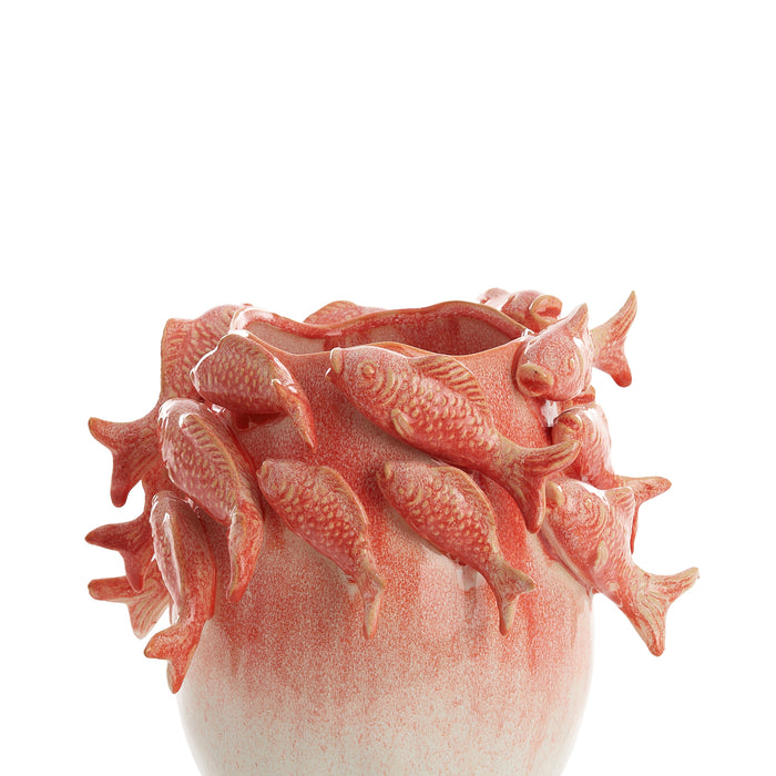 Light & Living - Vaas FISH - 29x28.5x27cm - Rood