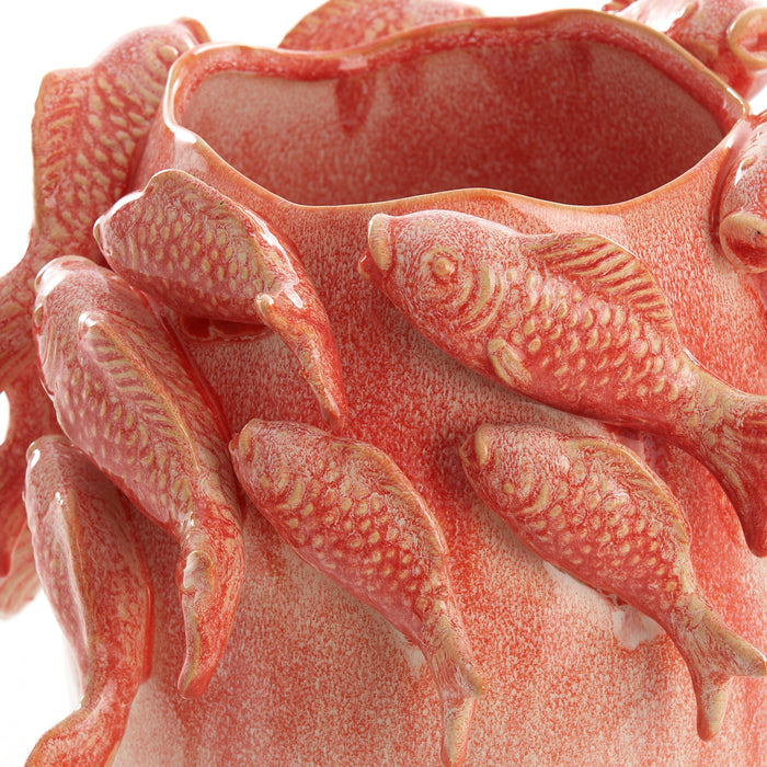 Light & Living - Vaas FISH - 29x28.5x27cm - Rood