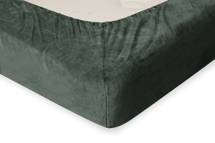 Eleganzzz Hoeslaken Flanel Fleece 35cm Hoekhoogte - green