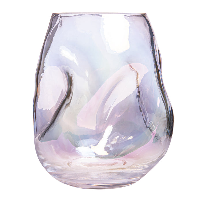 QUVIO Vaas ingedeukt - Maat S - Glas - Parelmoer