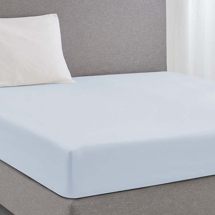 Eleganzzz Hoeslaken Katoen Perkal 35cm Hoekhoogte - licht blauw