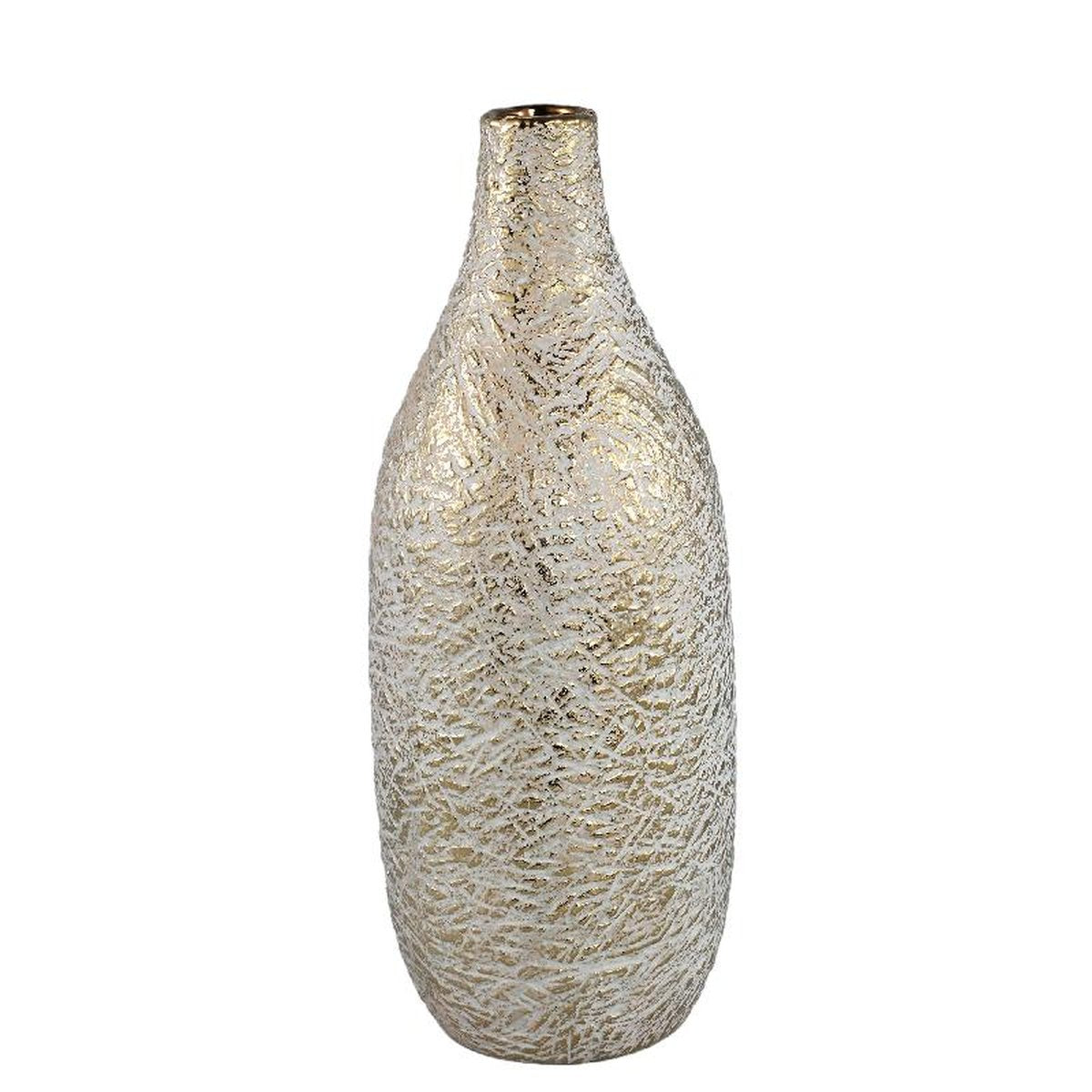 PTMD Fles Sunia - 15x15x39 cm - Keramiek - Goud