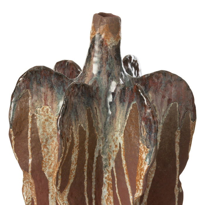 J-Line vaas Naga - keramiek - roest|bruin - large - Ø 22.5 cm