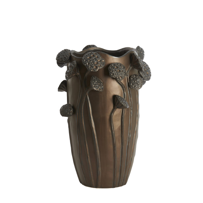 Light&living Vaas deco 35,5x35x51 cm LAVCI keramiek mat donker bruin