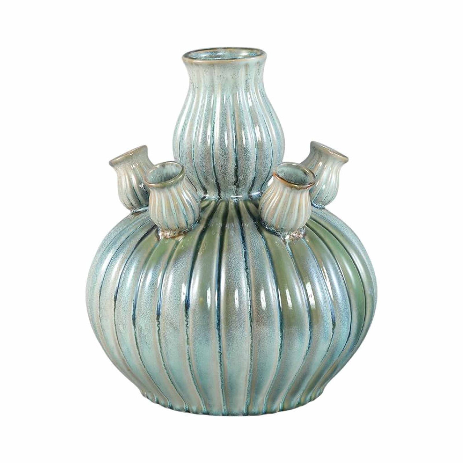 PTMD Vaas Nolou - 32x32x35 cm - Keramiek - Turquoise