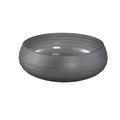 PTMD Nadah Grey Bowl Shaped Ribbed Glass Vase