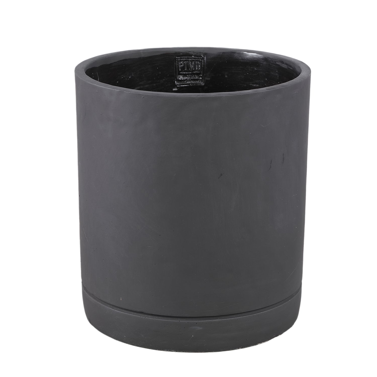 PTMD Vik Purple Dark Cement Cylinder Pot Round Matt XL