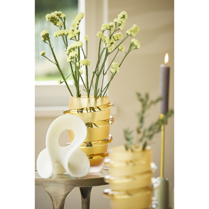 Light & Living Light&living Vaas Ø20x28 cm ODATE glas mat oker