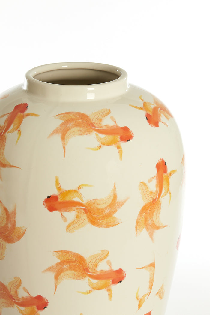 Light & Living - Vaas FISH - Ø28x42cm - Wit