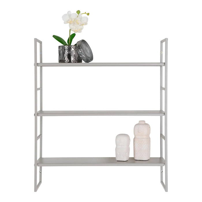 QUVIO Wandrek Olivia - Vierkant - 3 Planken - Staal - Grijs