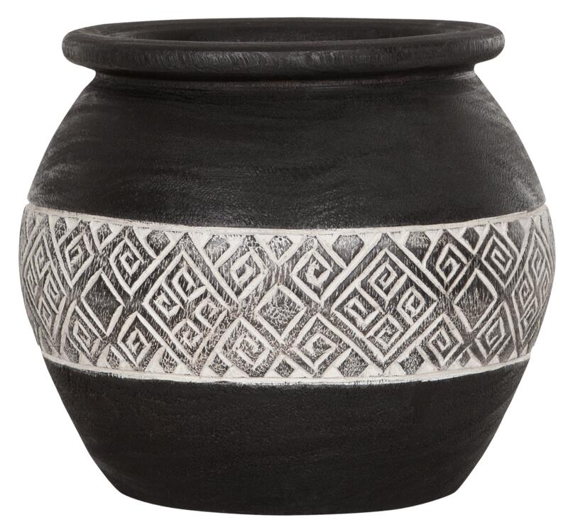MUST Living Vase Tribal large black - 24xØ26 cm