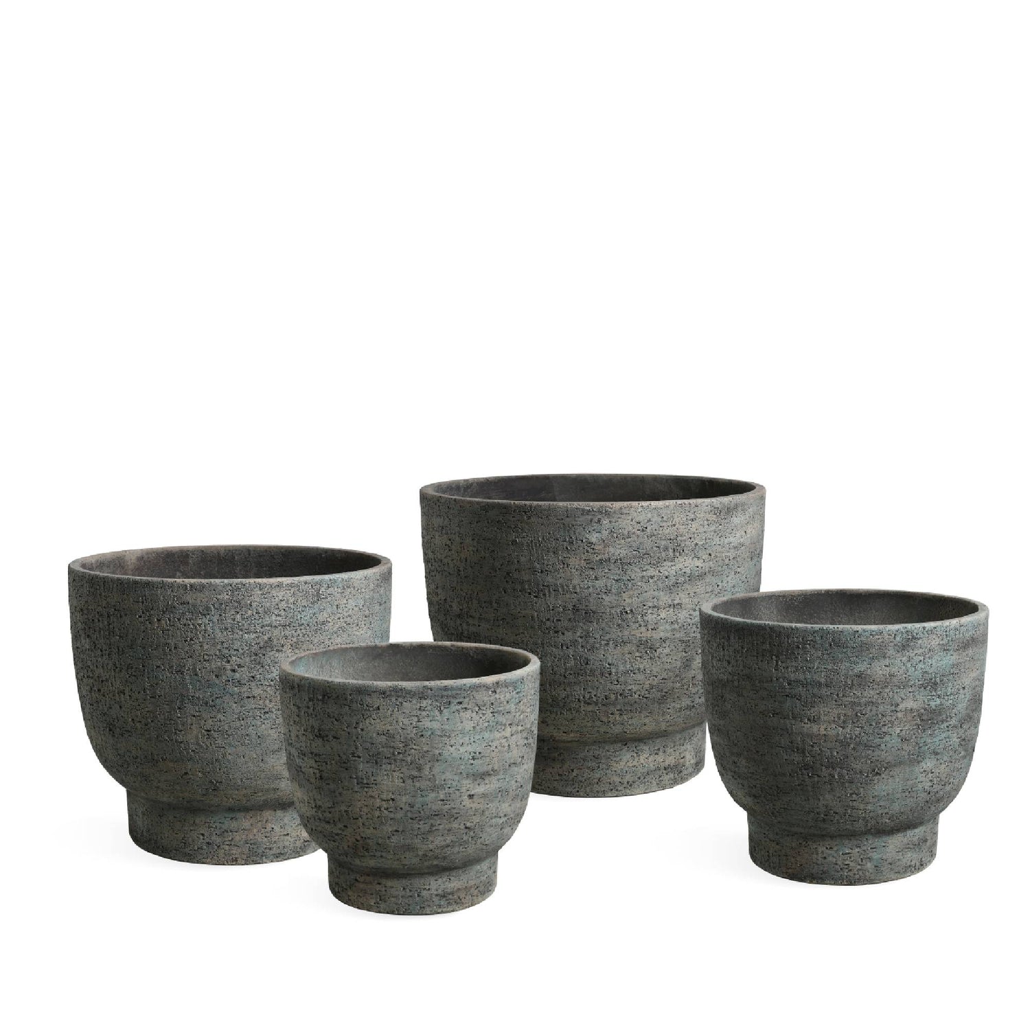 PTMD Pride Green GRC Pot Round On Foot Set Of 4