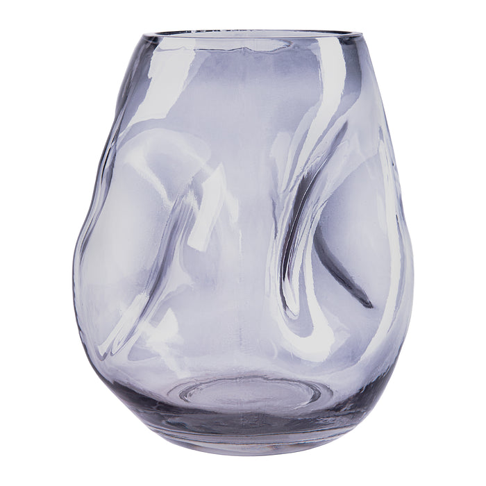 QUVIO Vaas ingedeukt – Maat S – Glas – Grijs