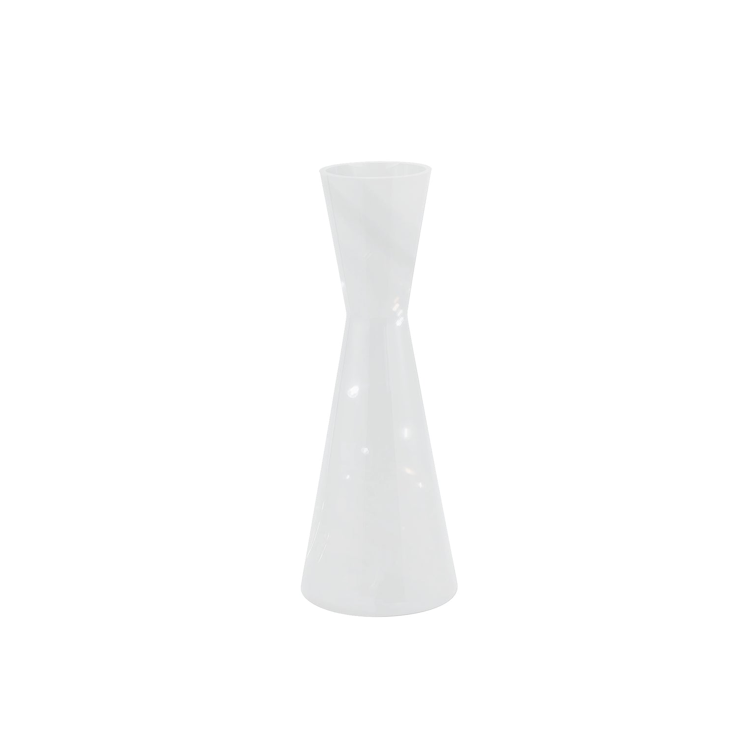 PTMD Corena White Glass Vase Solid Black Double Cone S