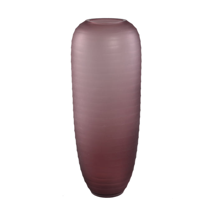 PTMD Nadah Pink Round Ribbed Glass Vase High L